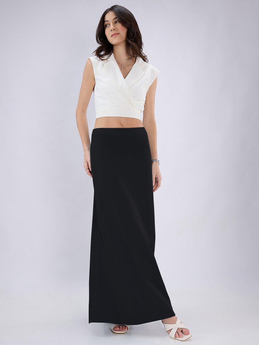 Black Flared Maxi Skirt - Modest