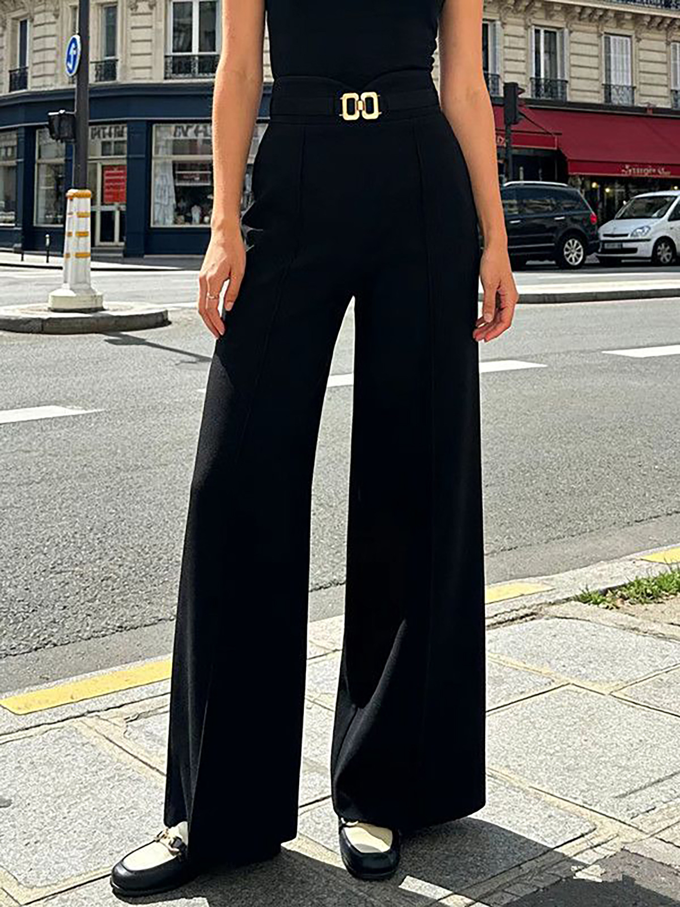Black Wide-Leg Trousers