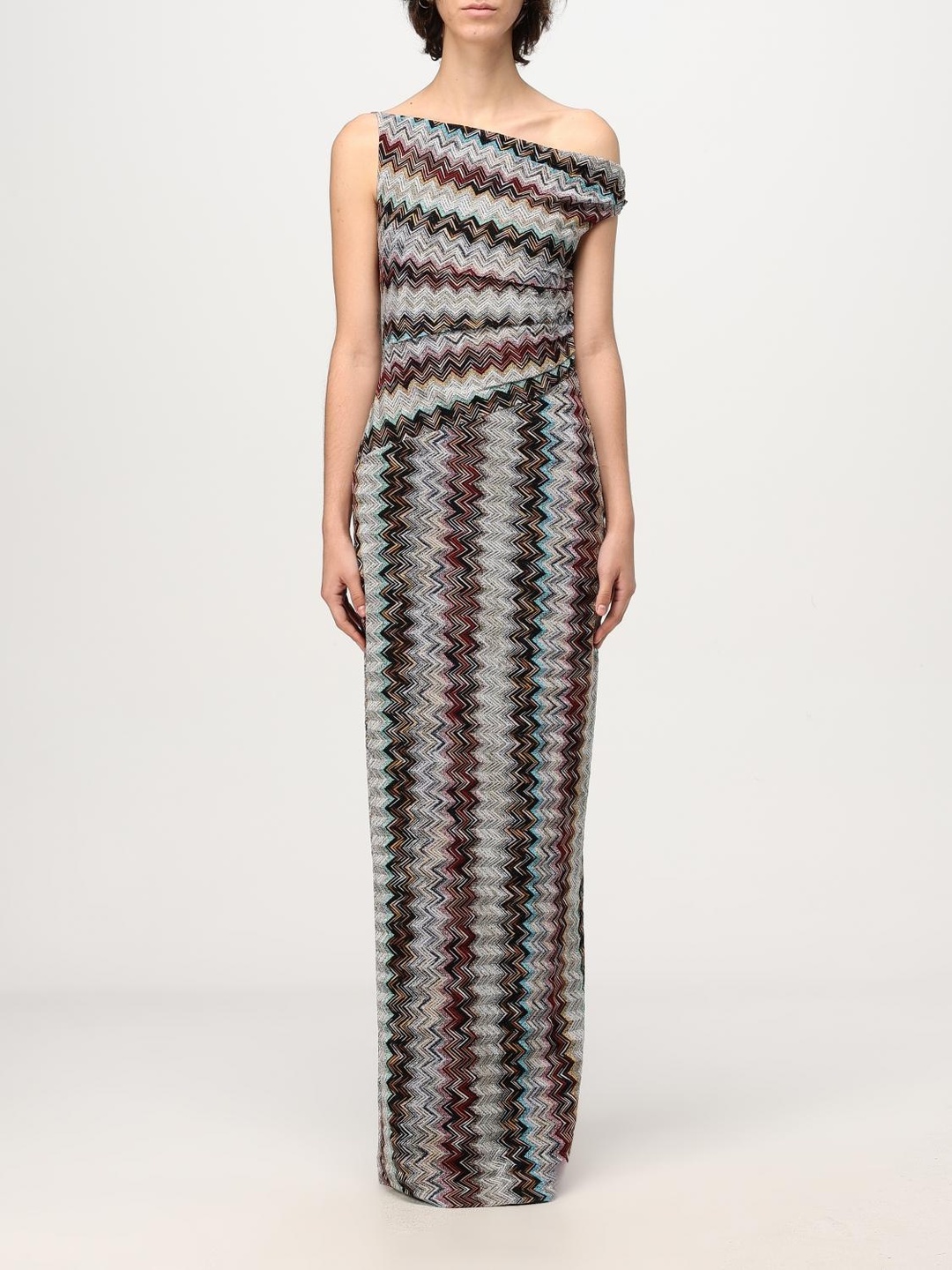 Chevron Pattern Knit Maxi Dress