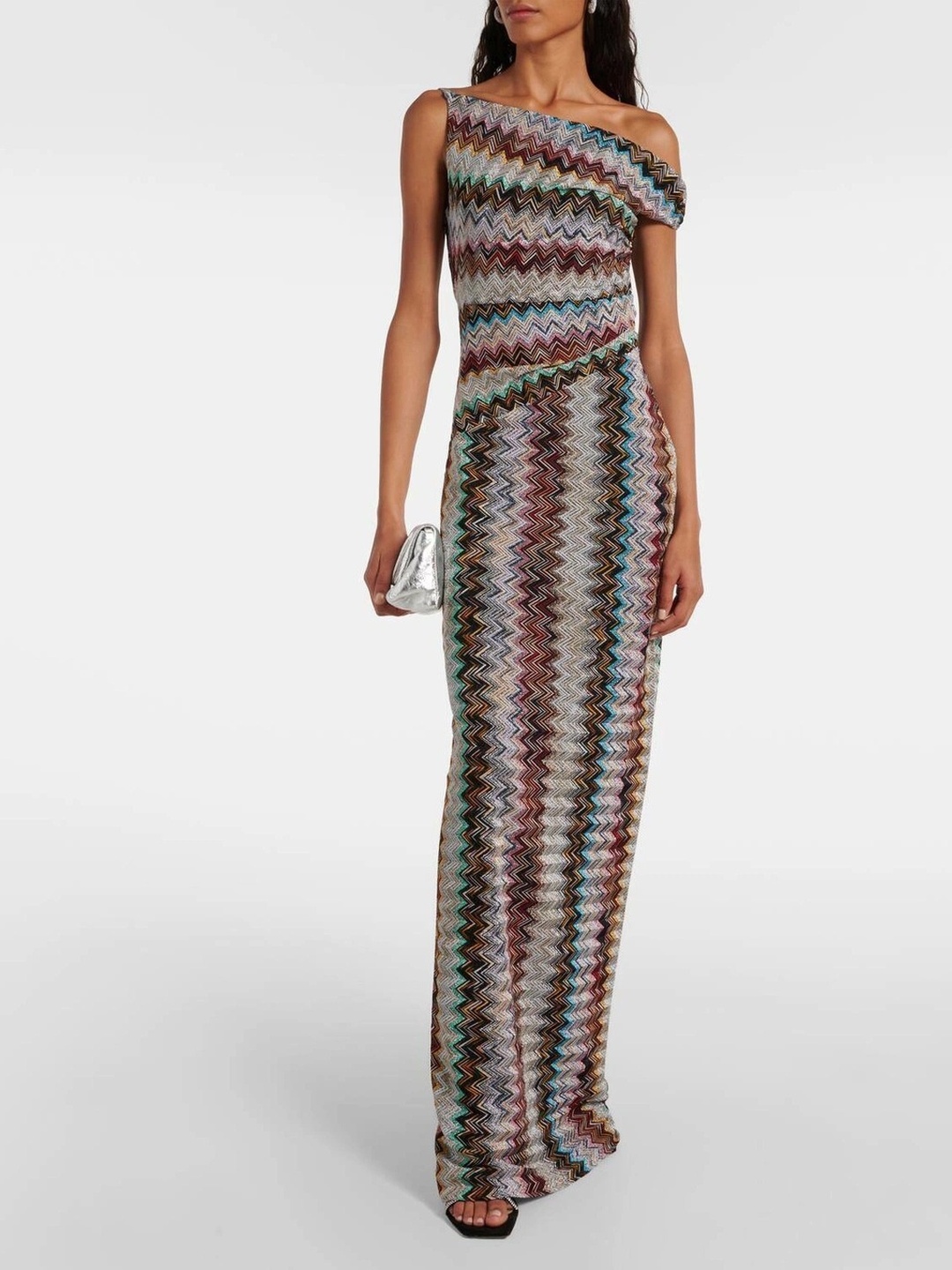 Chevron Pattern Knit Maxi Dress