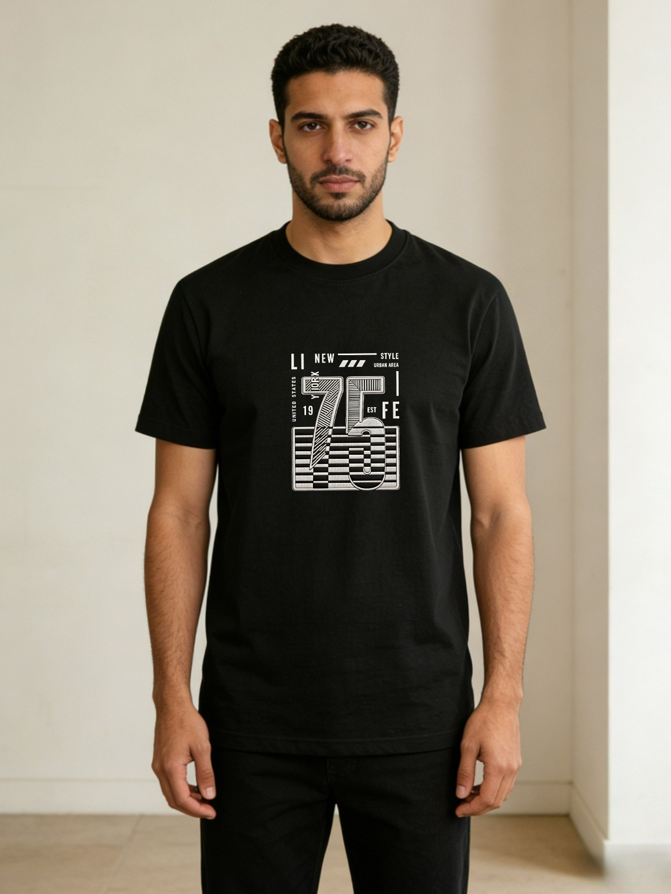 Men Round Neck Printed T-Shirt