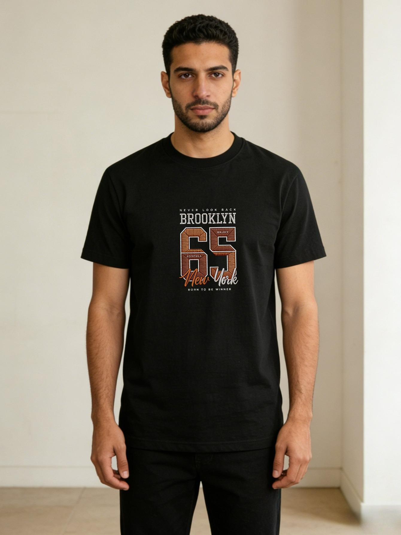 Men Round Neck Printed T-Shirt