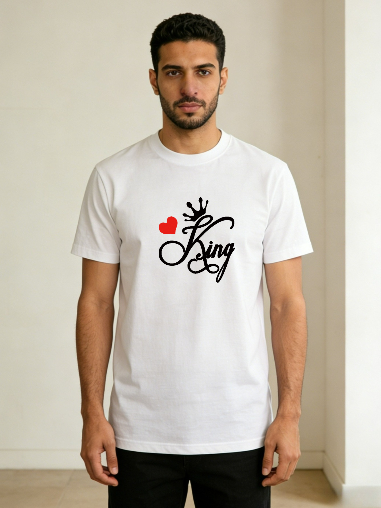 Men Round Neck Printed Regular Fit T-Shirt