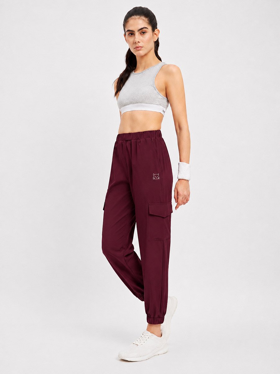Burgundy Super Comfort Cargo Track Pants