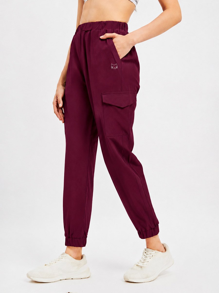 Burgundy Super Comfort Cargo Track Pants