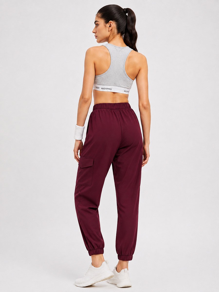 Burgundy Super Comfort Cargo Track Pants