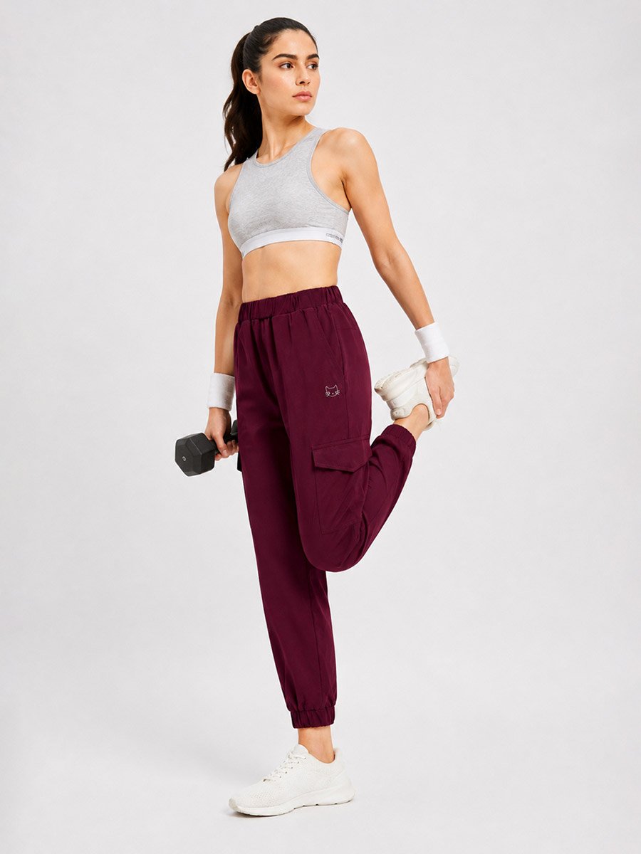 Burgundy Super Comfort Cargo Track Pants