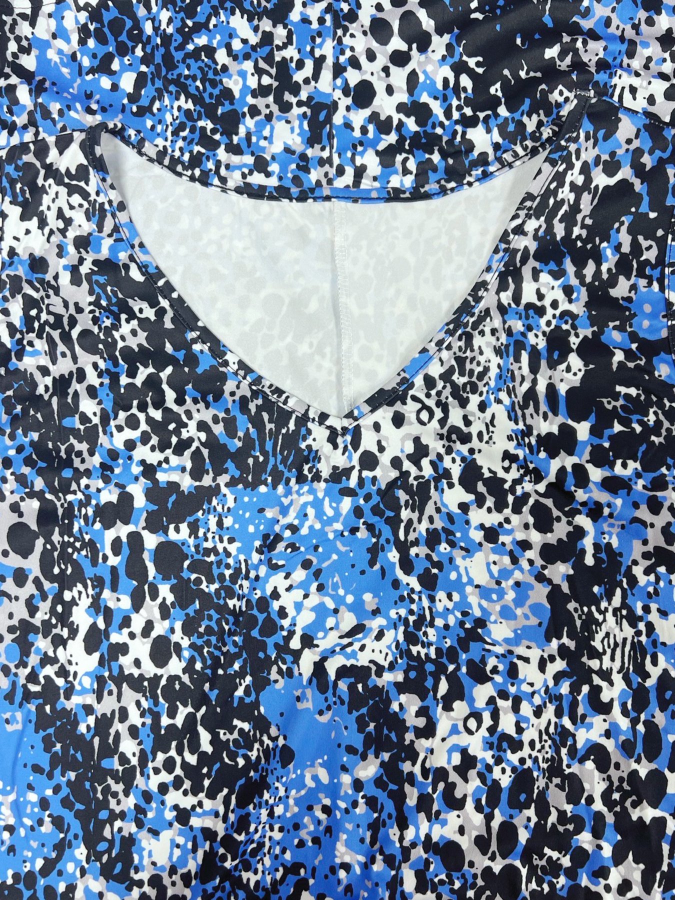 Plus Size Multi-Print V-Neck Sleeveless A-Line Midi Dress