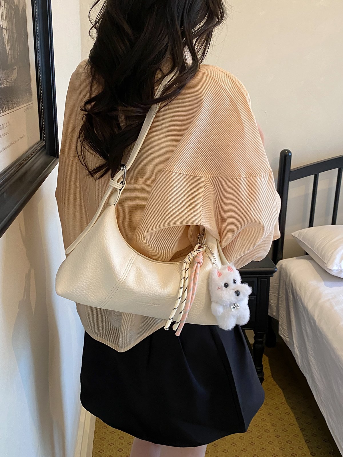 Plain Shoulder Bag with Adjustable Strap