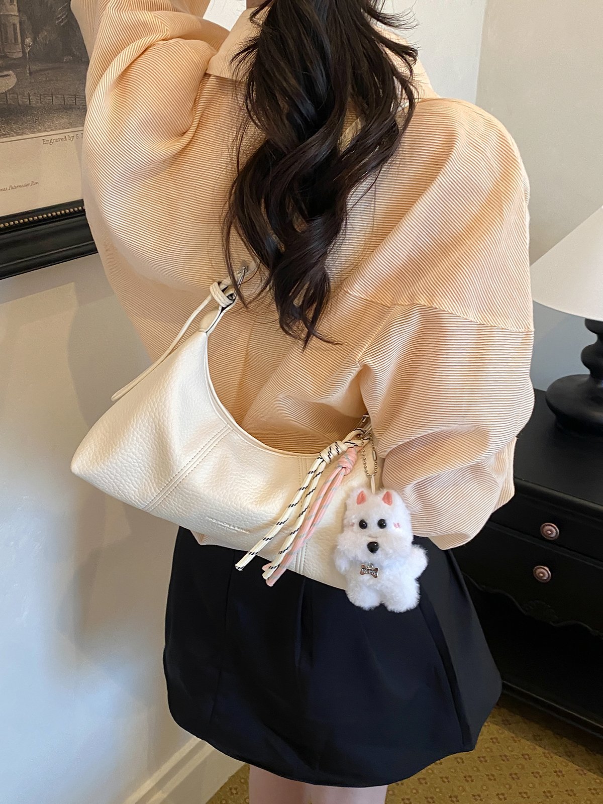 Plain Shoulder Bag with Adjustable Strap
