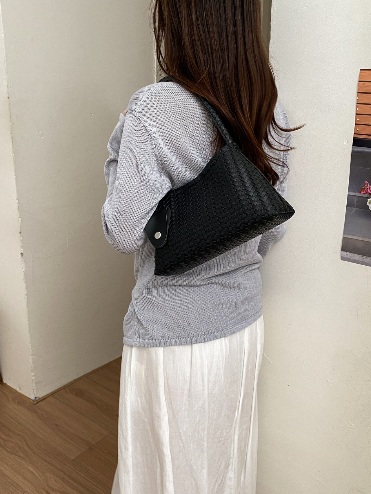 Woven Textured Shoulder Bag