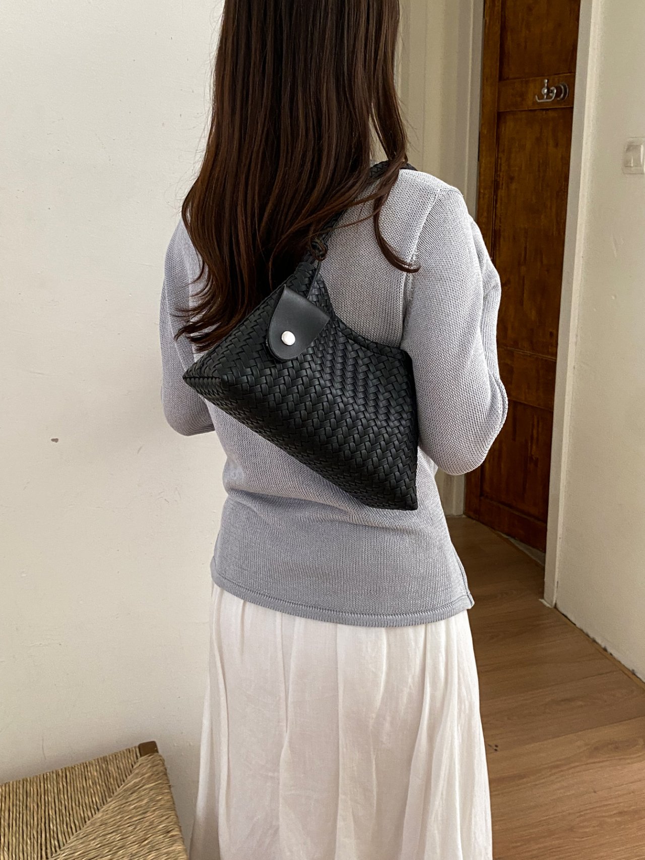 Woven Textured Shoulder Bag
