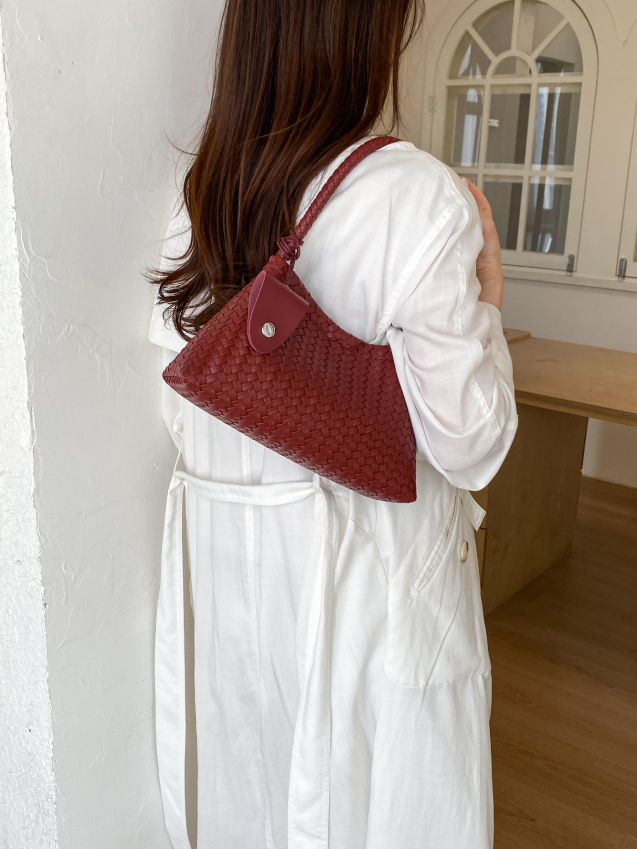 Woven Textured Shoulder Bag
