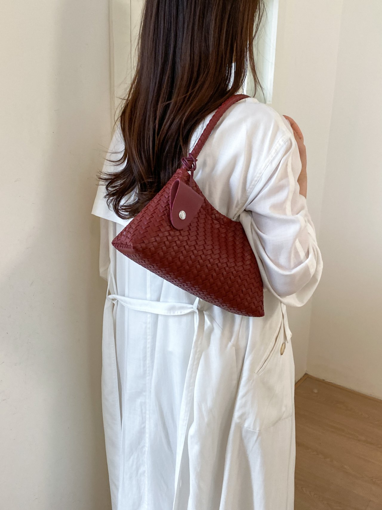 Woven Textured Shoulder Bag