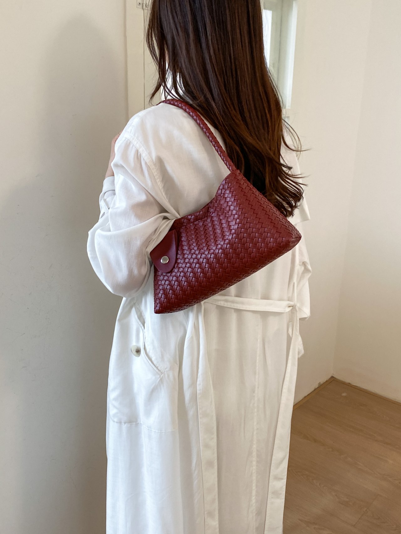 Woven Textured Shoulder Bag