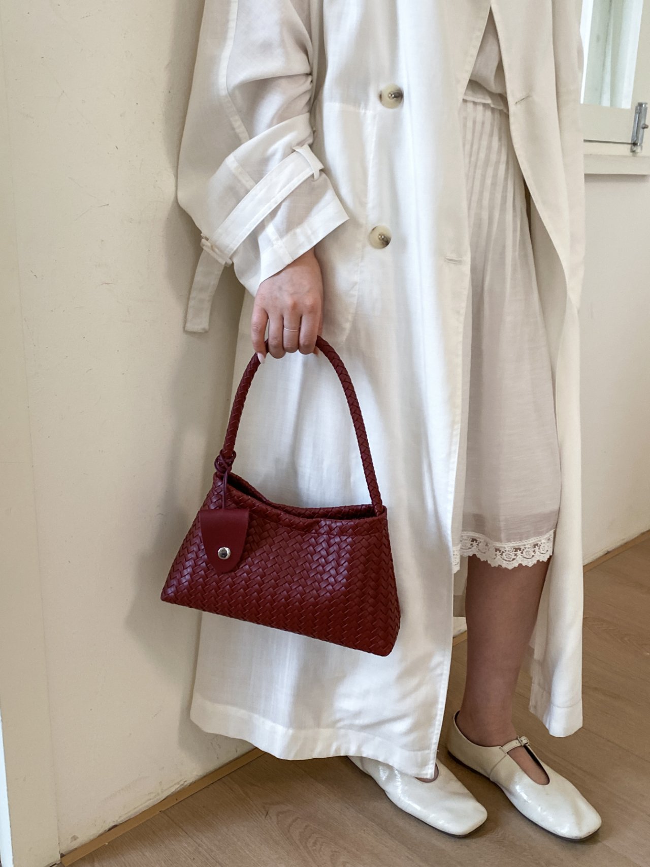 Woven Textured Shoulder Bag
