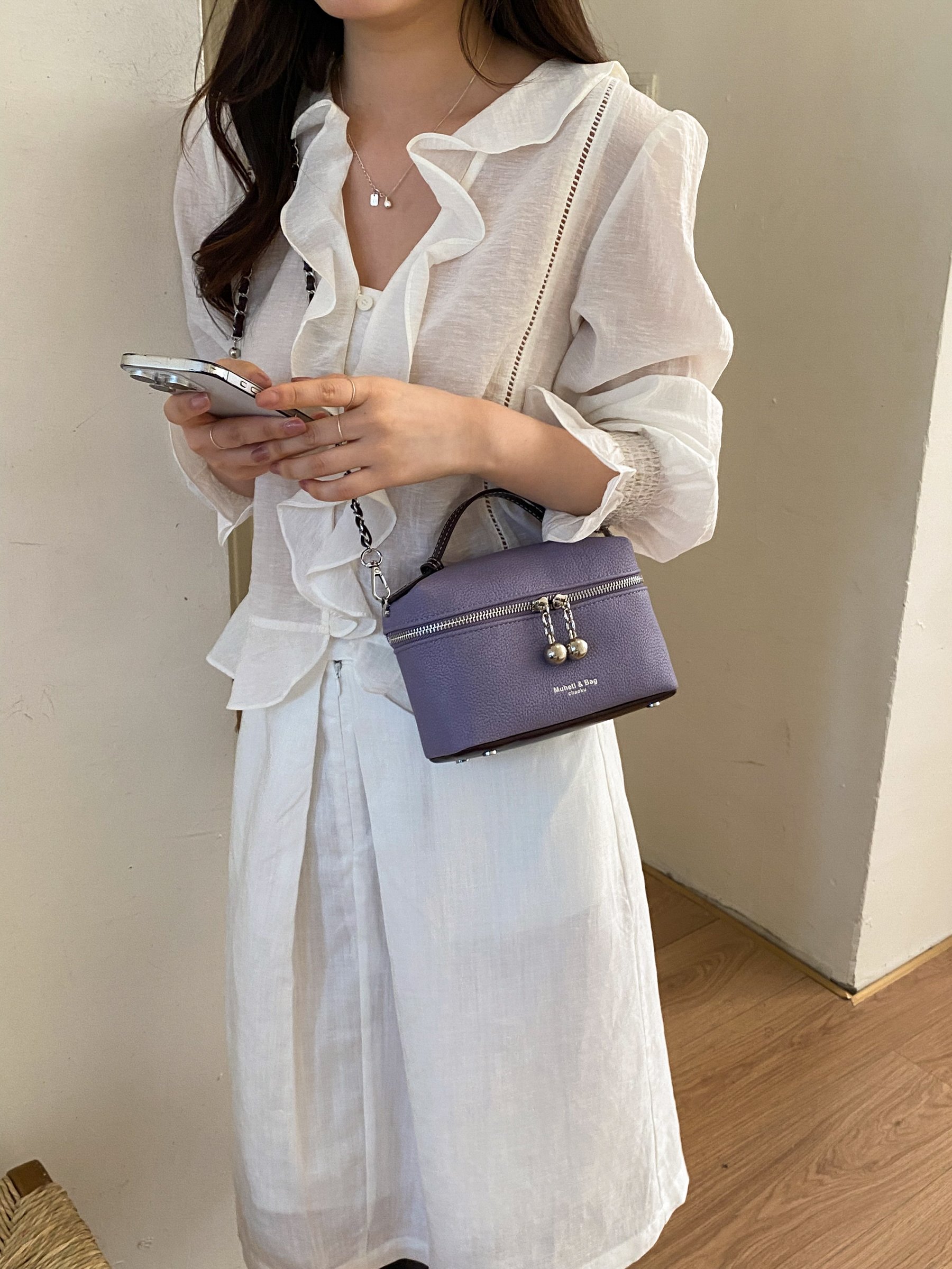Zip Around Crossbody Bag with Top Handle