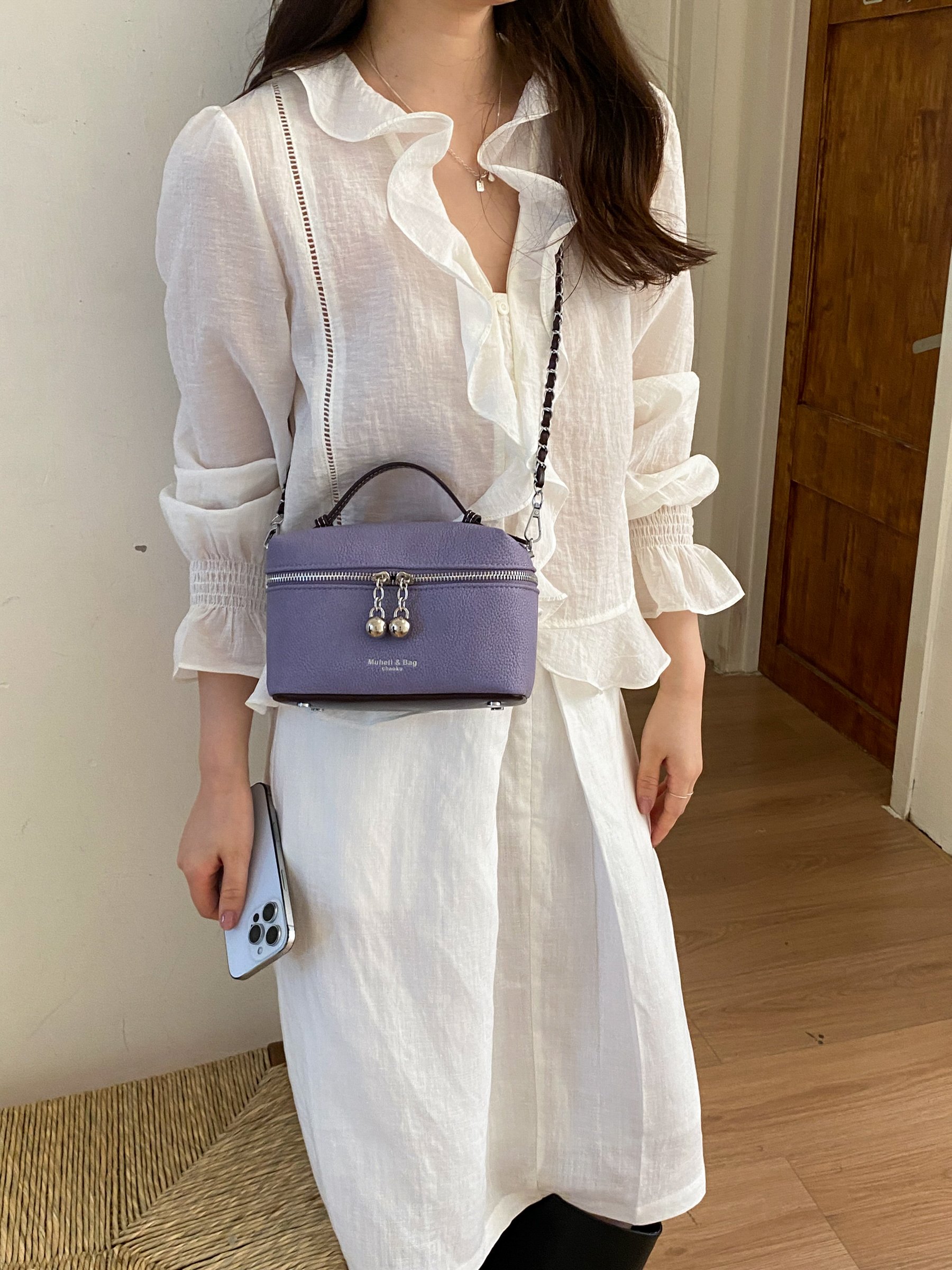 Zip Around Crossbody Bag with Top Handle