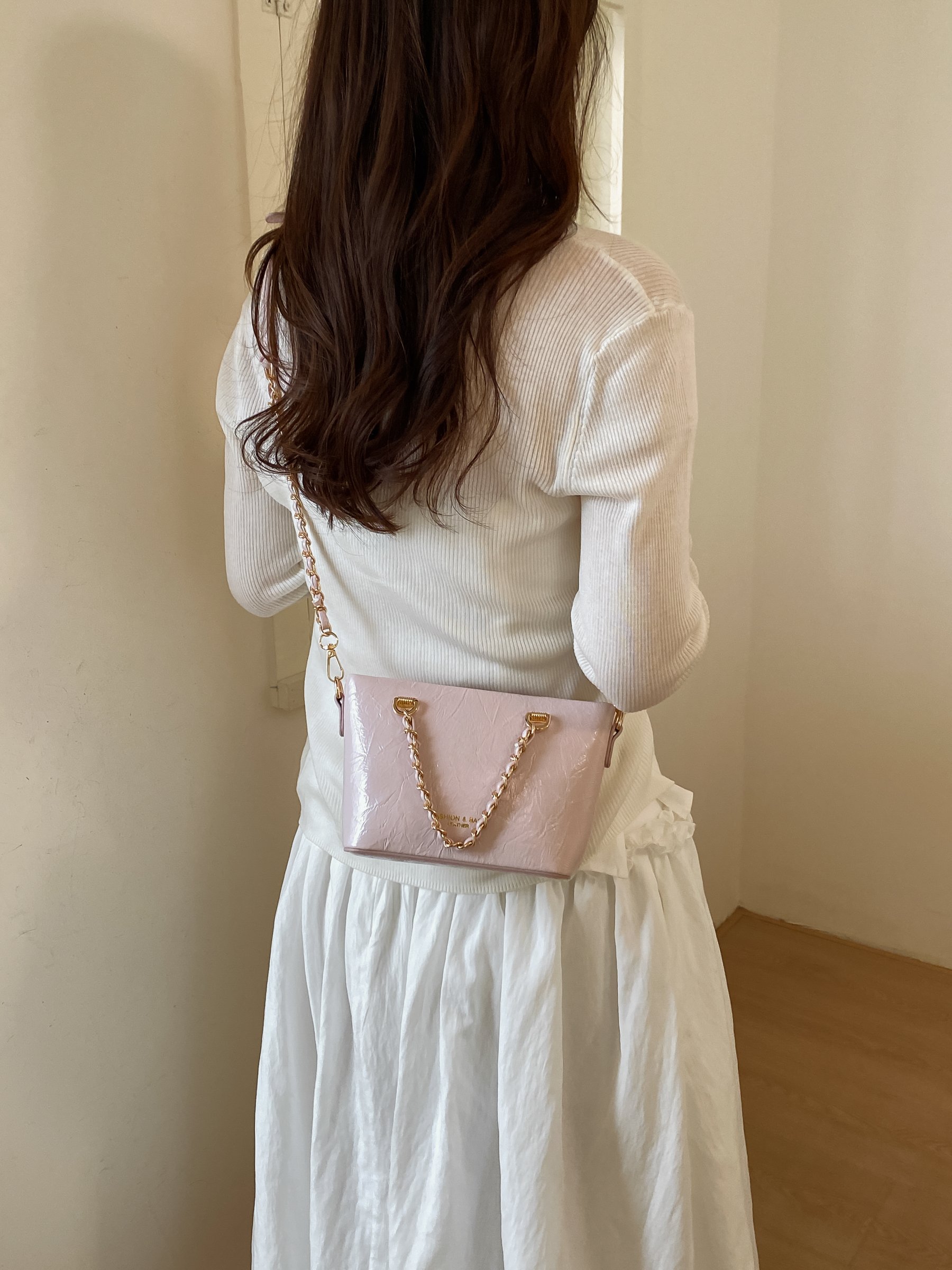 Chain Strap Crossbody Bag with Plush Charm