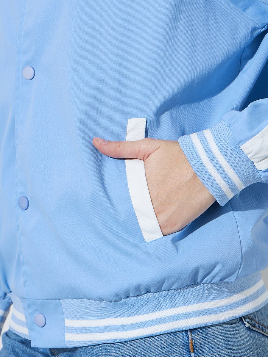 Blue Regular Fit Bomber Jacket