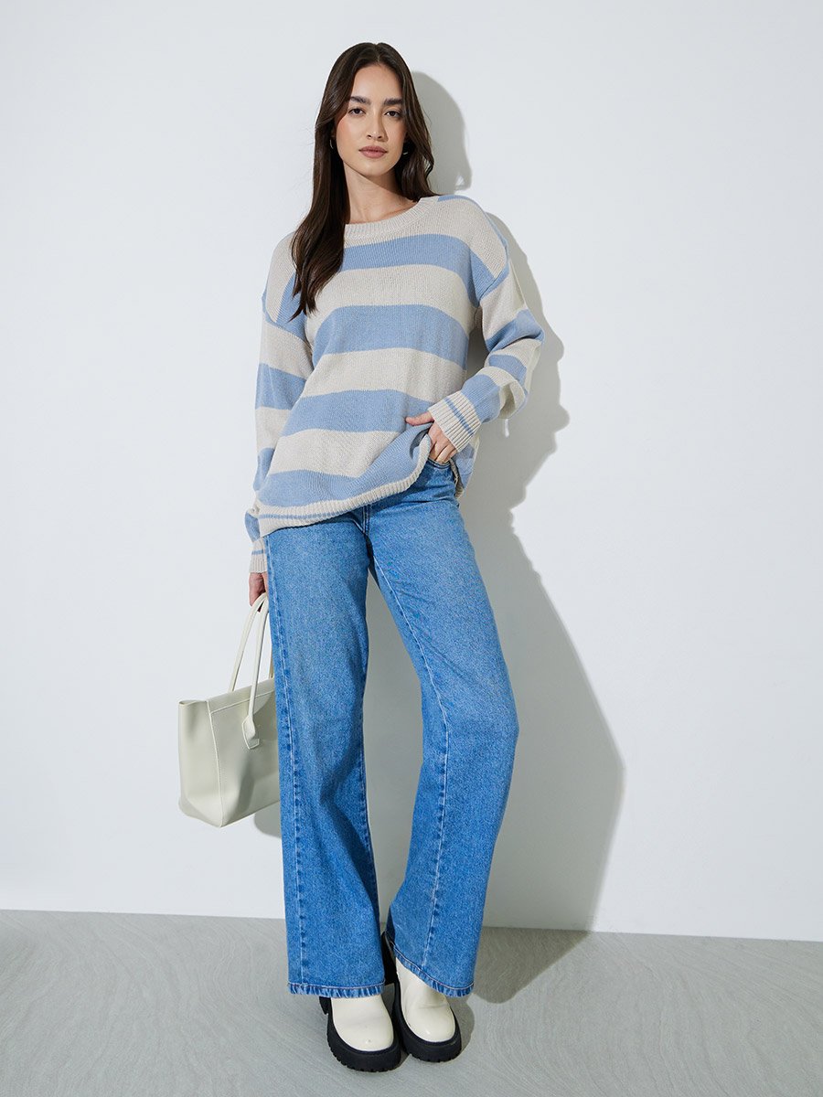 Multi-Color Striped Classic Knit Jumper