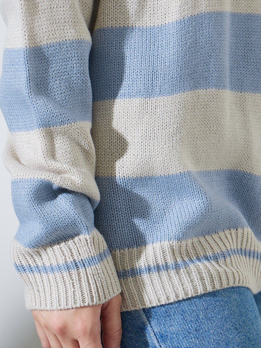 Multi-Color Striped Classic Knit Jumper