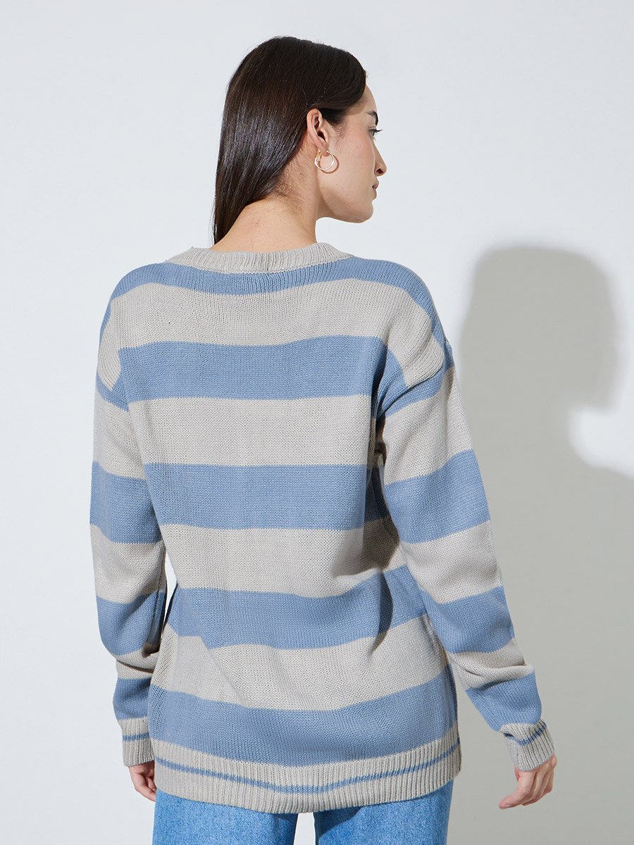 Multi-Color Striped Classic Knit Jumper