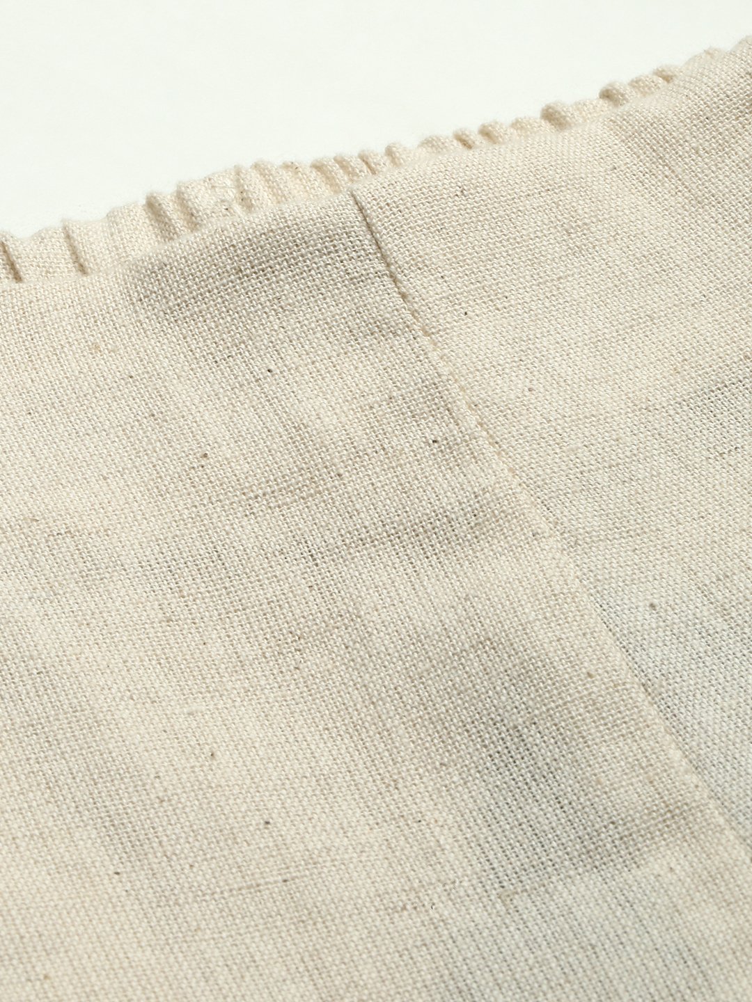 Cream Woven Cotton Pants