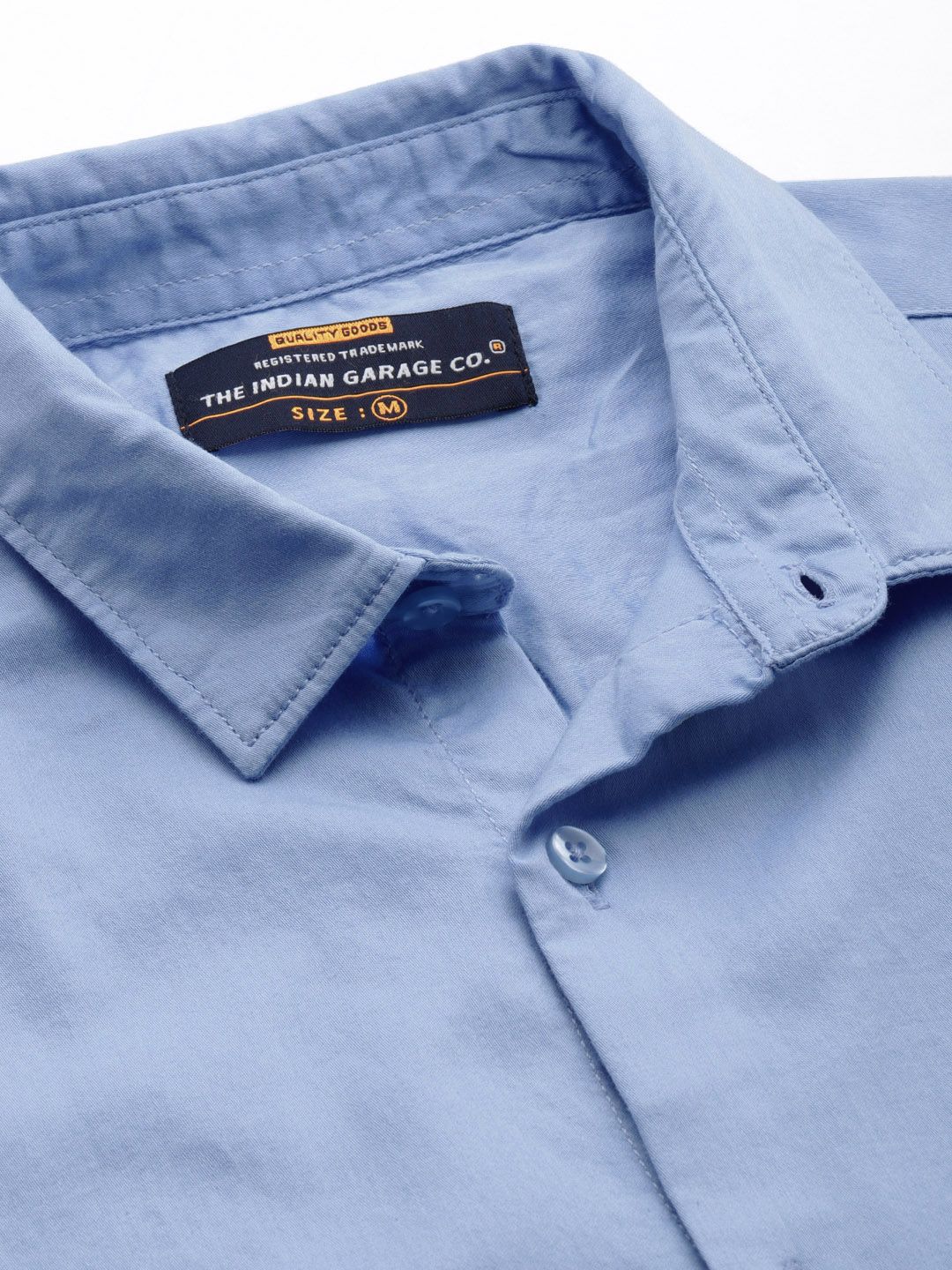 Men Regular Fit Placement Embroidery Spread Collar Casual Shirt