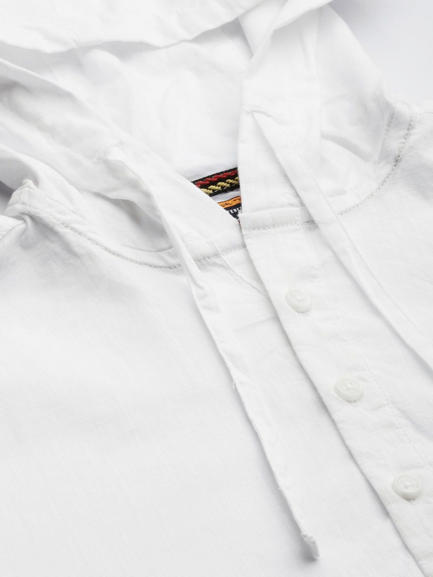 Men Slim Fit Solid Hood Casual Shirt