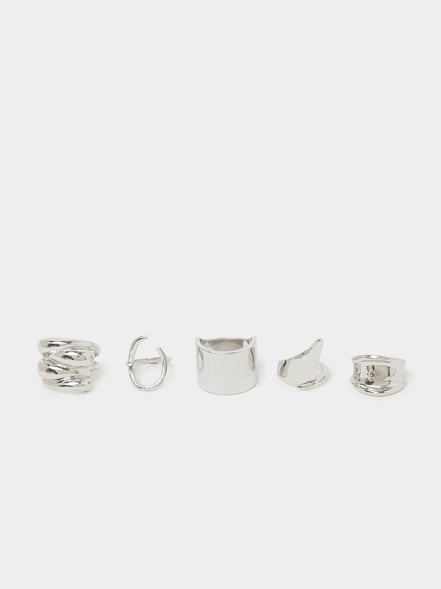 Set of 5 - Textured Rings