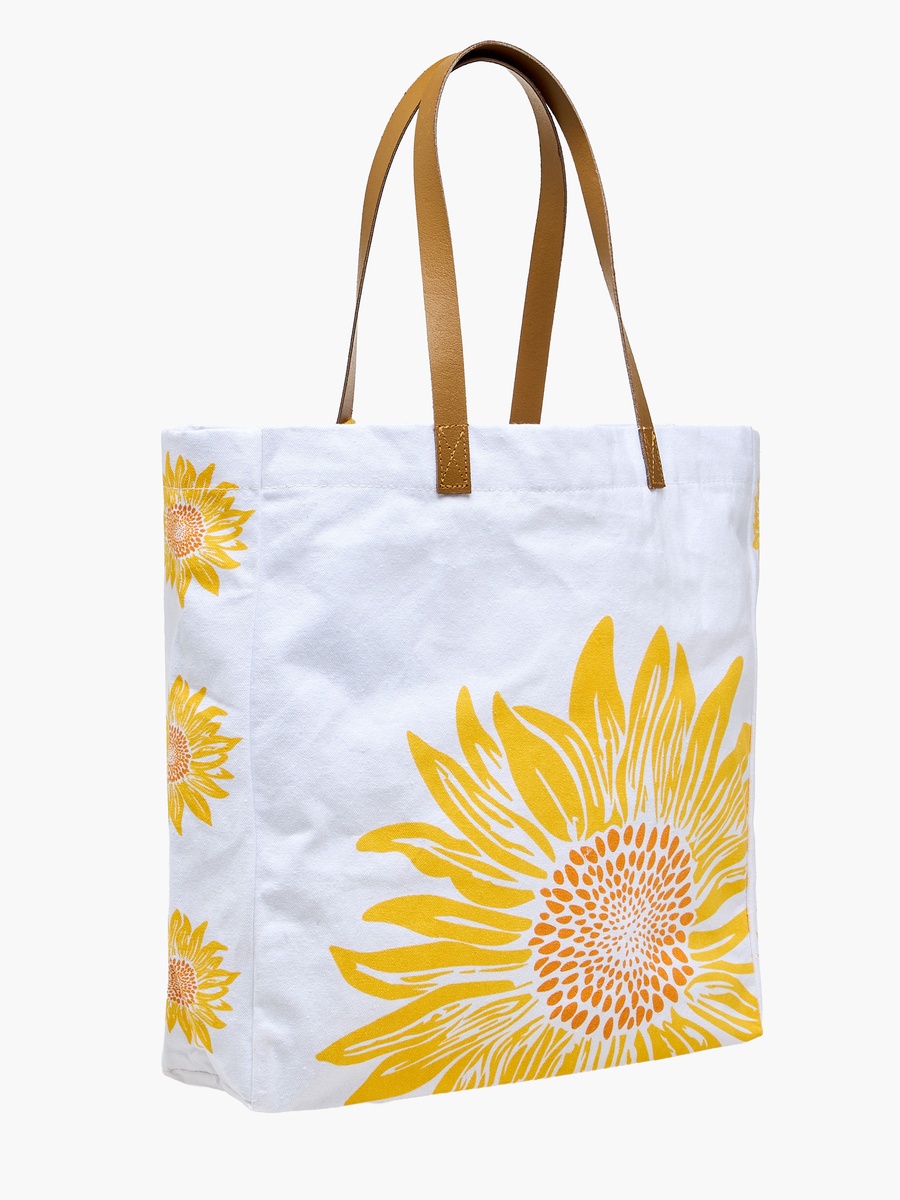 Sunflower Print Tote Bag with Double Handle