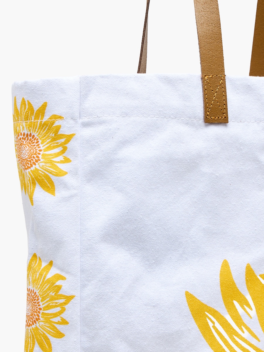 Sunflower Print Tote Bag with Double Handle