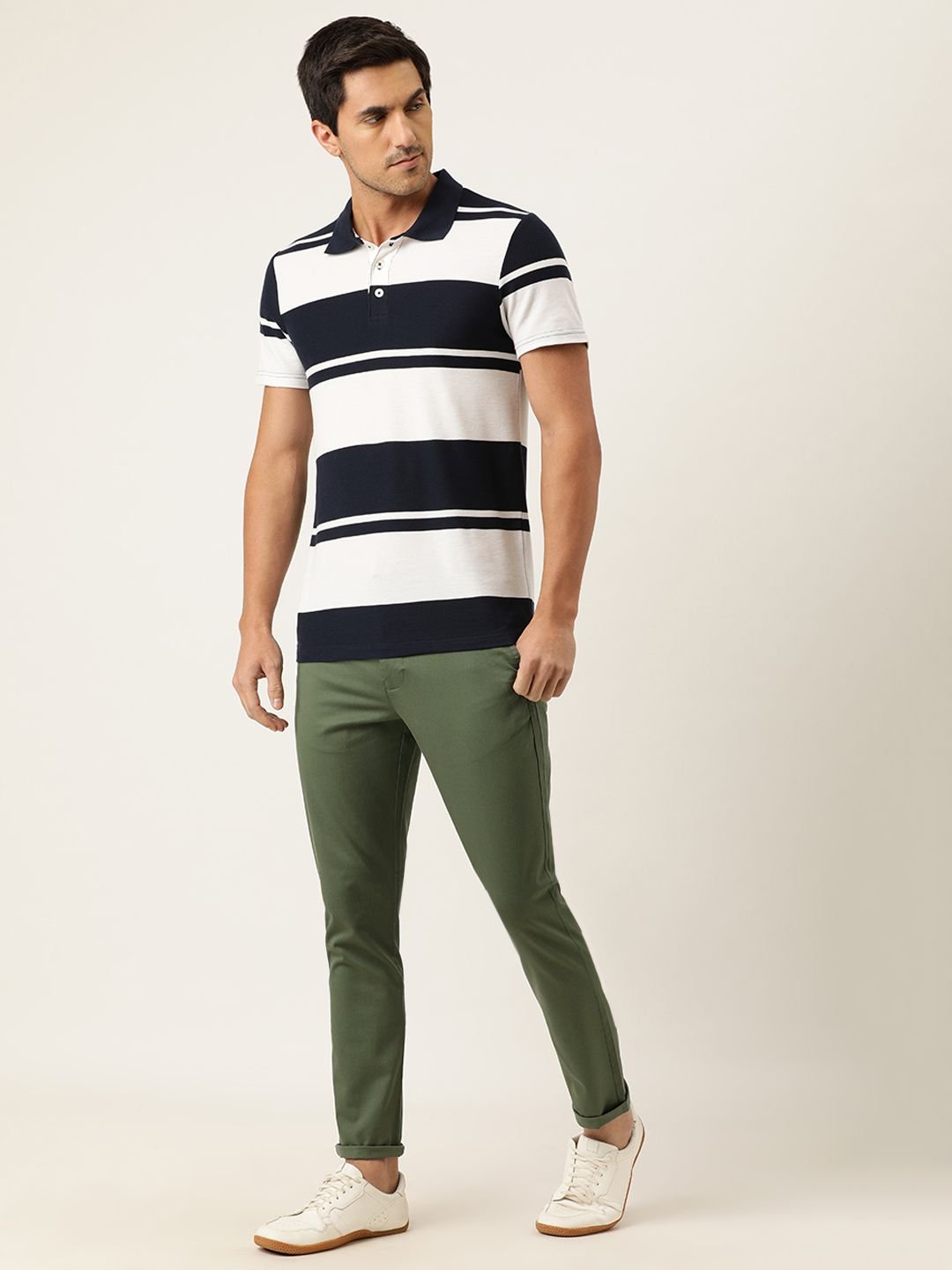 Men Slim Fit Mid Rise Chinos