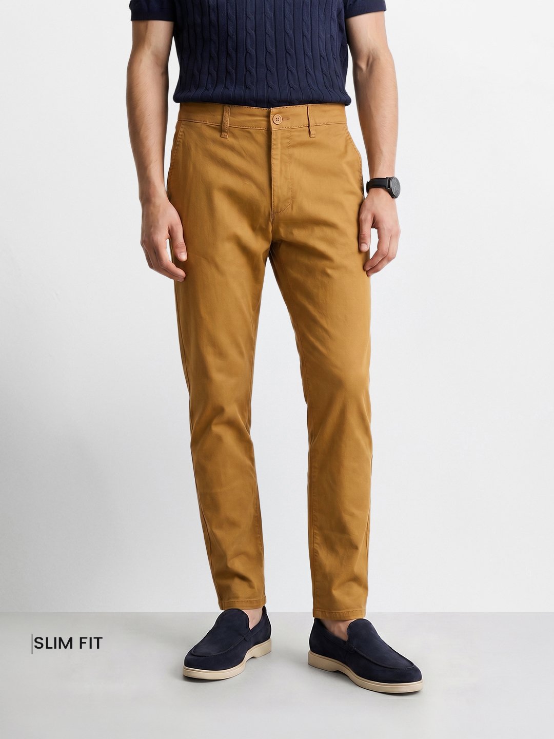 Men Slim Fit Mid Rise Chinos
