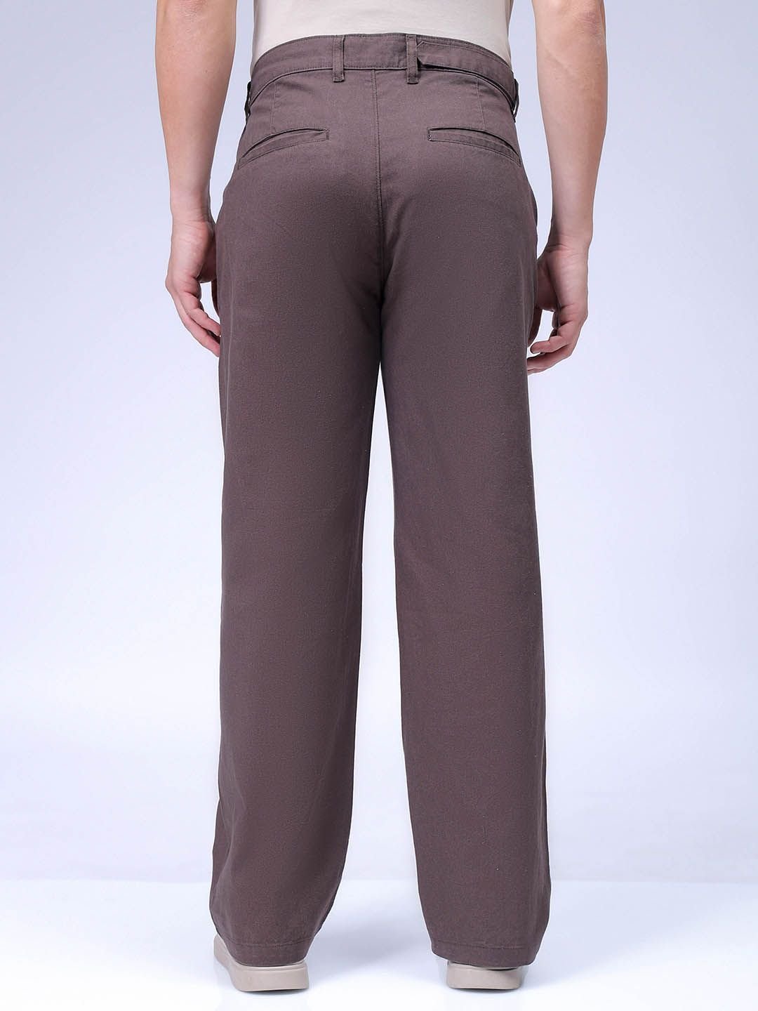 Men Baggy Fit Mid Rise Trousers