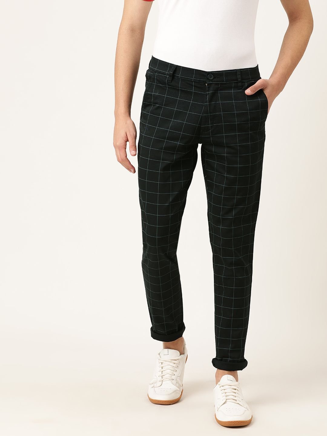 Men Slim Fit Mid Rise Chinos