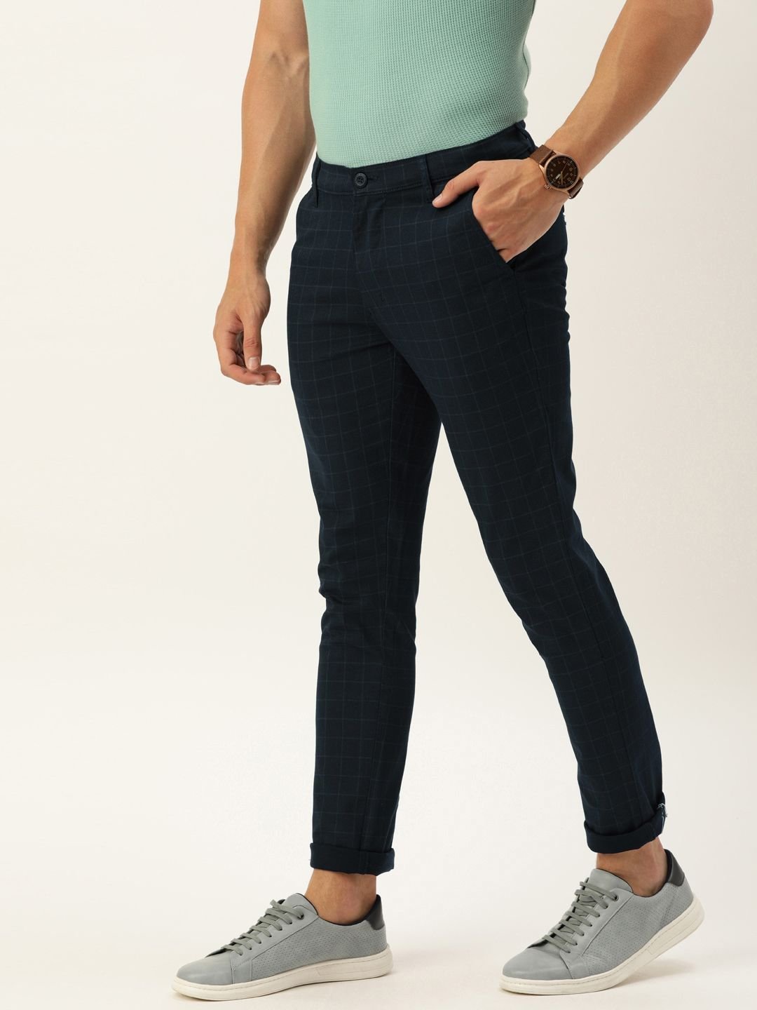Men Slim Fit Mid Rise Chinos
