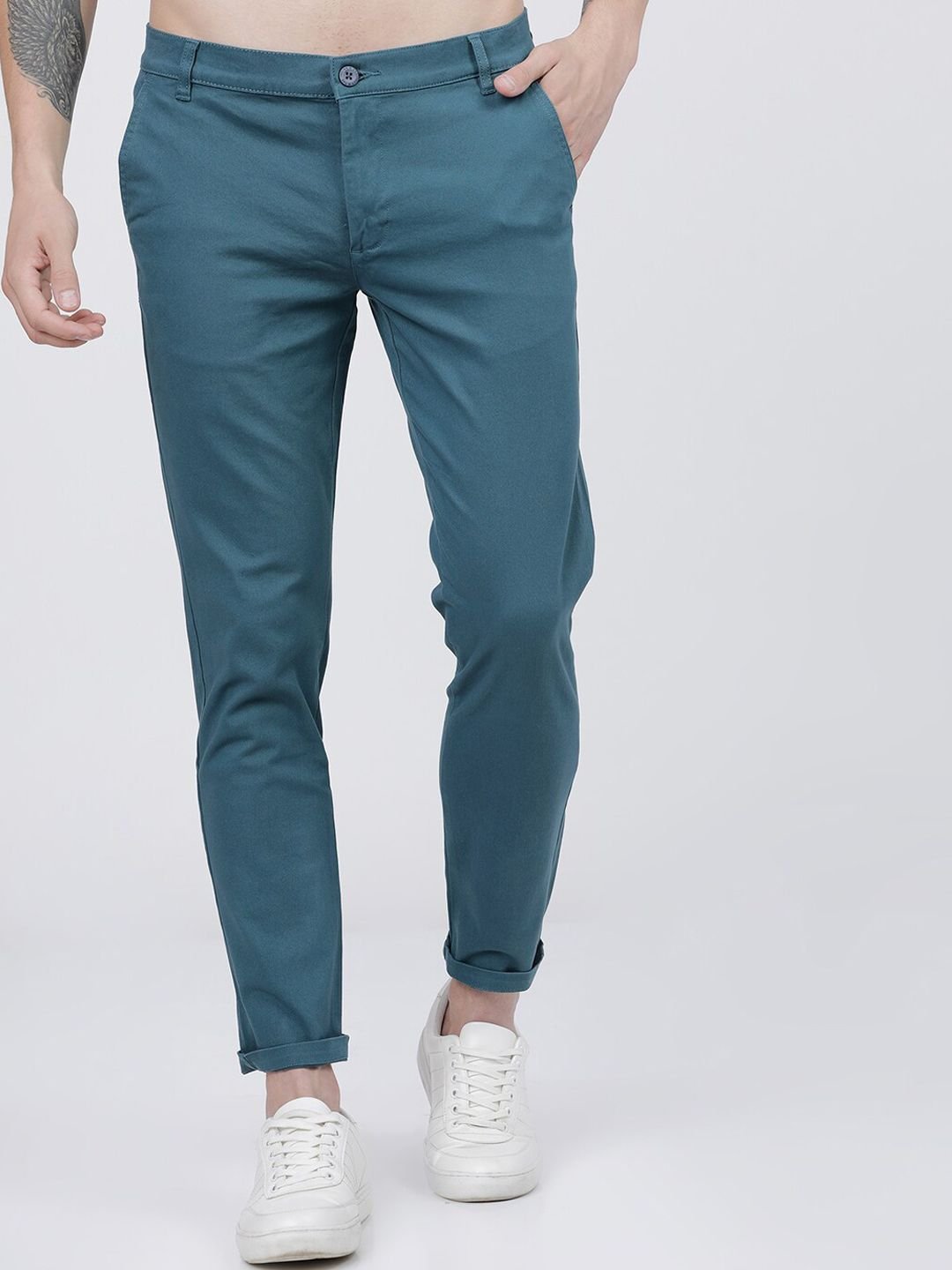 Men Slim Fit Mid Rise Chinos