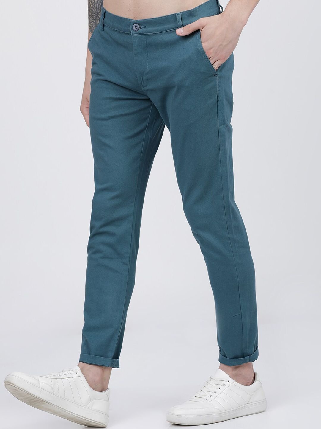 Men Slim Fit Mid Rise Chinos