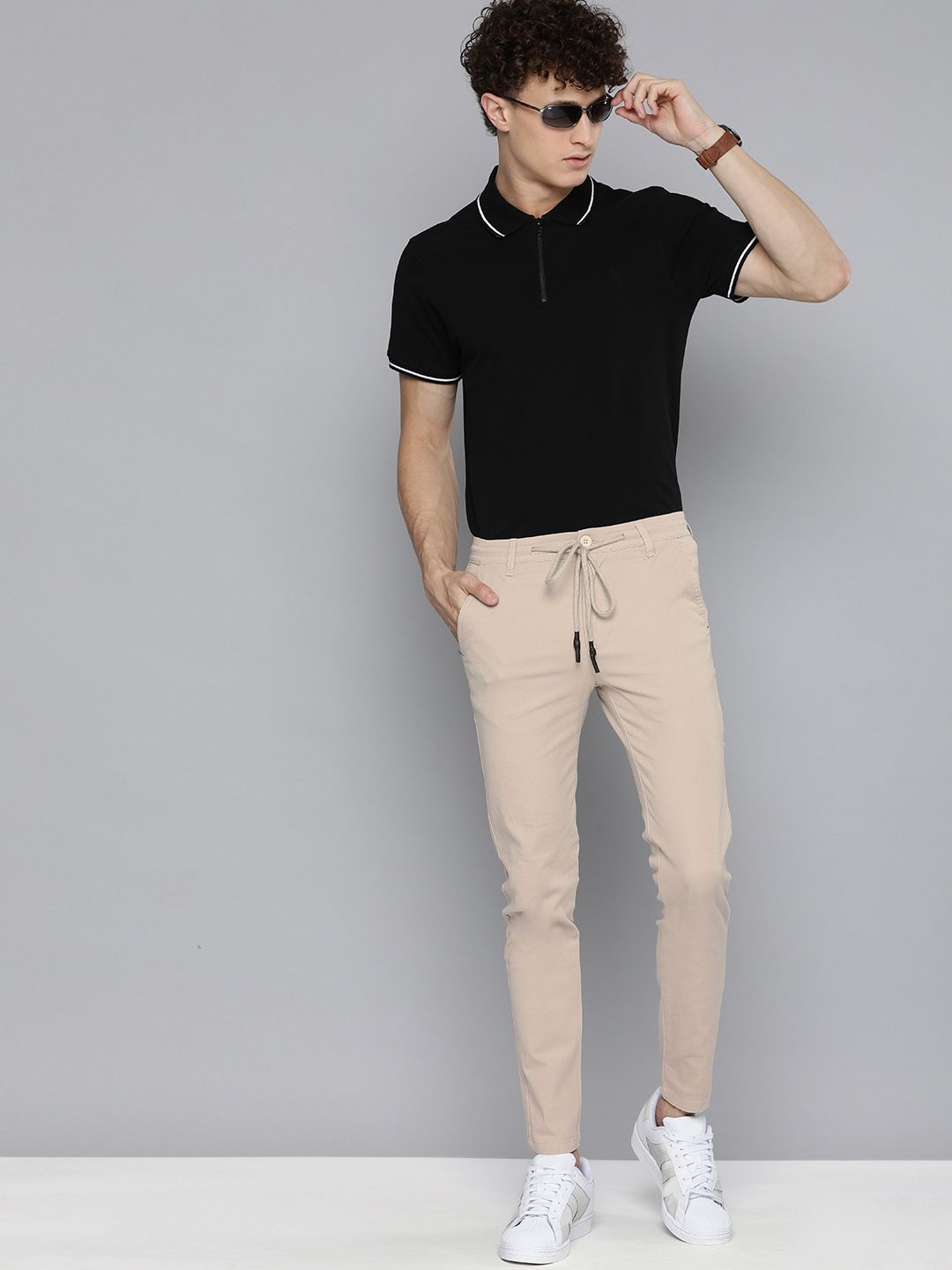 Men Slim Fit Mid Rise Chinos
