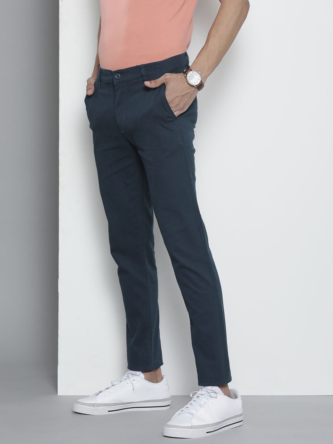Men Slim Fit Mid Rise Chinos