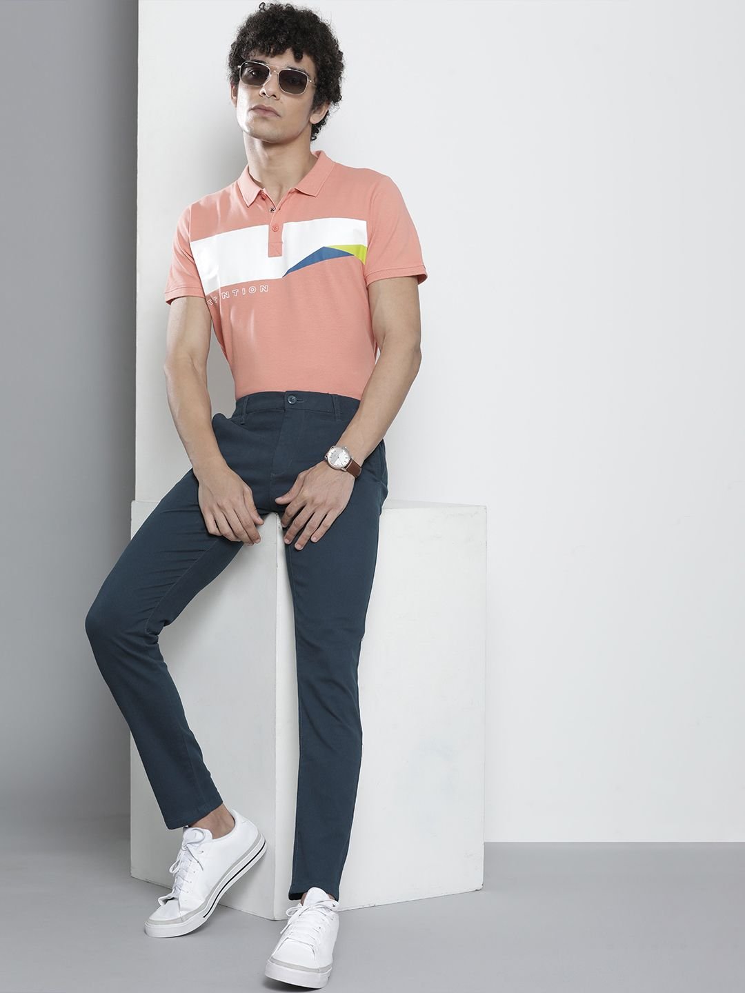 Men Slim Fit Mid Rise Chinos