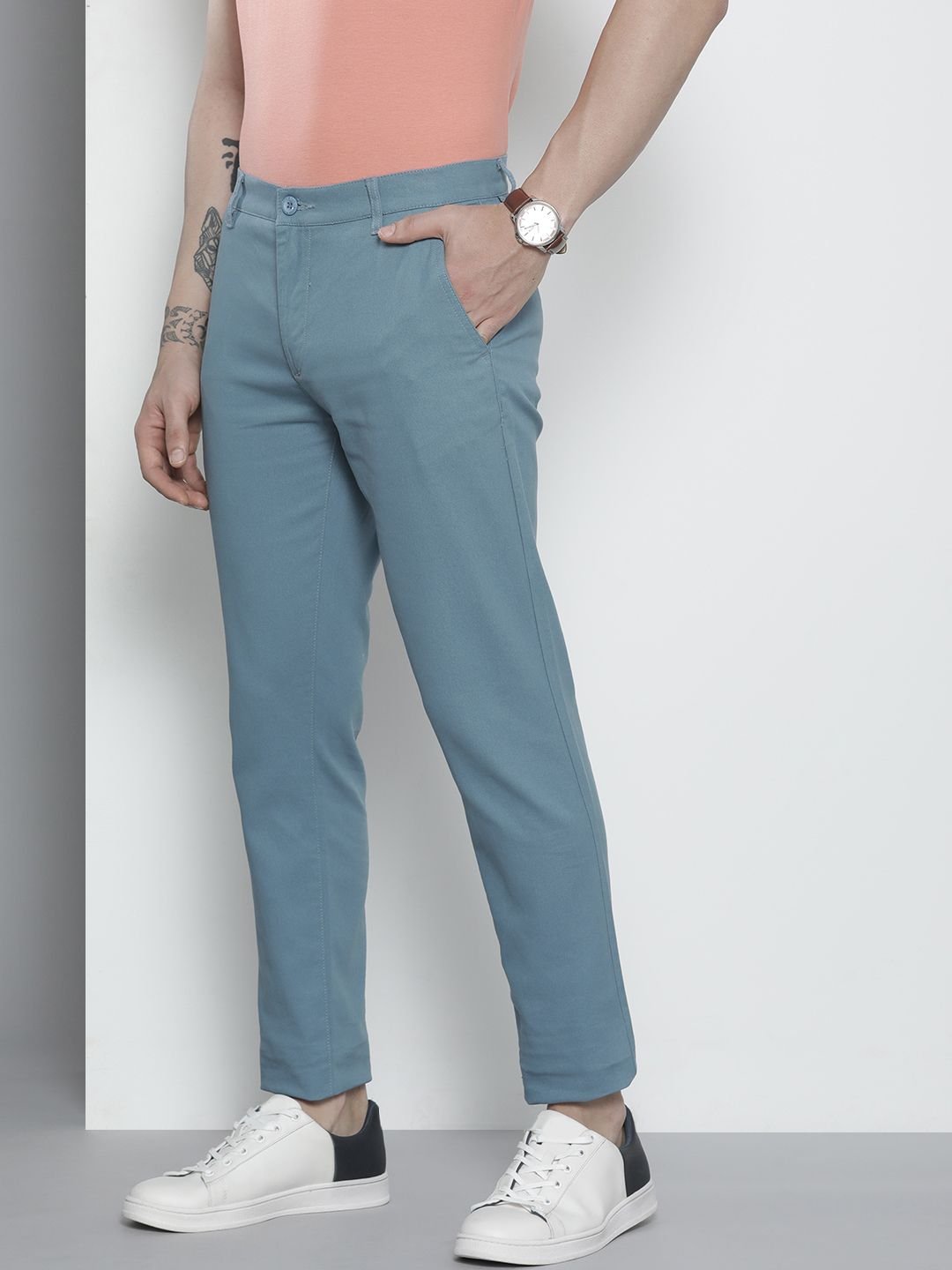 Men Slim Fit Mid Rise Chinos