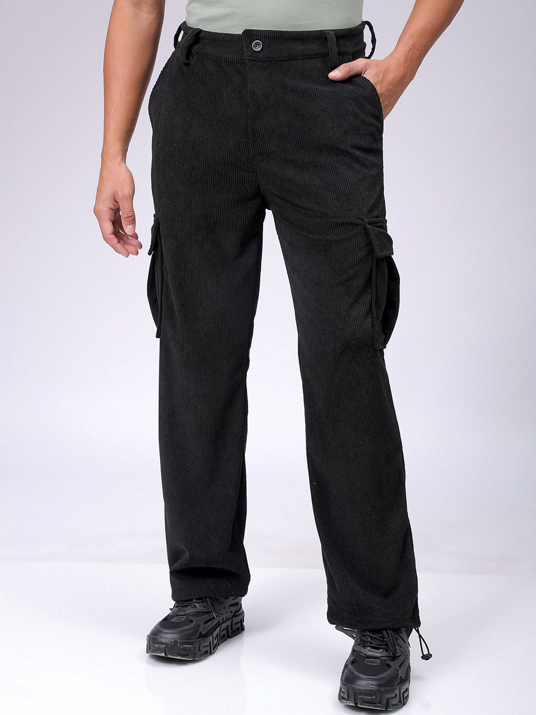 Men Baggy Fit Mid Rise Cargo