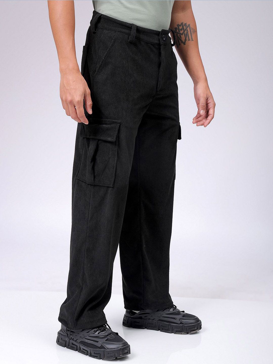 Men Baggy Fit Mid Rise Cargo