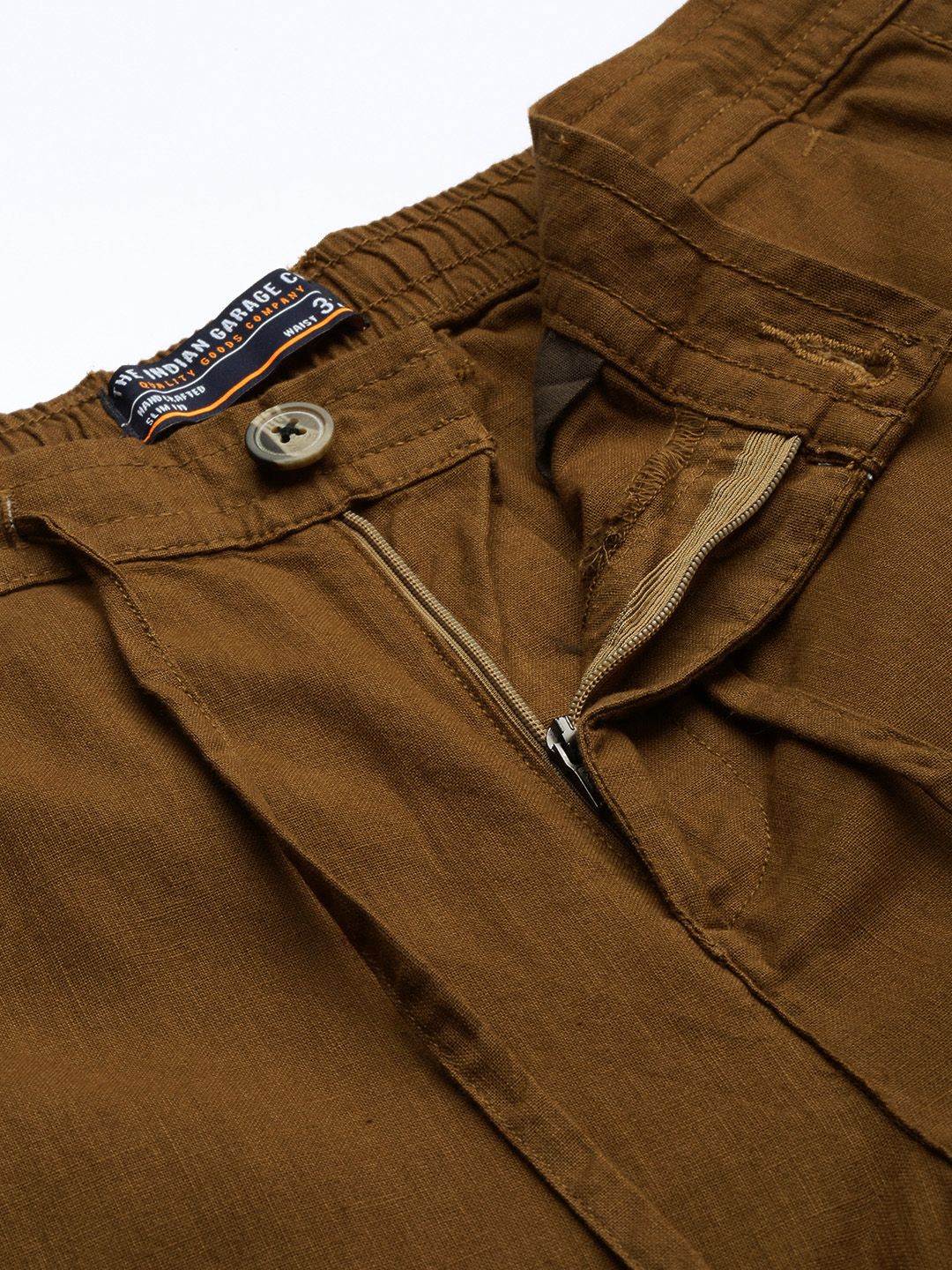 Men Slim Fit Mid Rise Linen Trousers