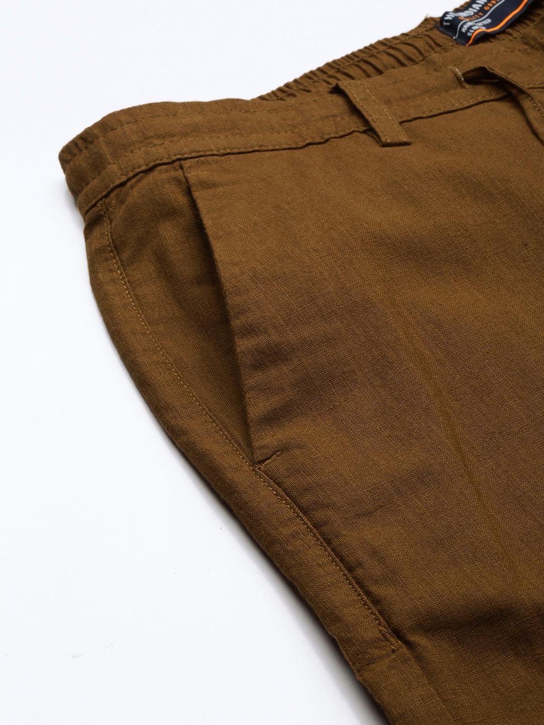 Men Slim Fit Mid Rise Linen Trousers