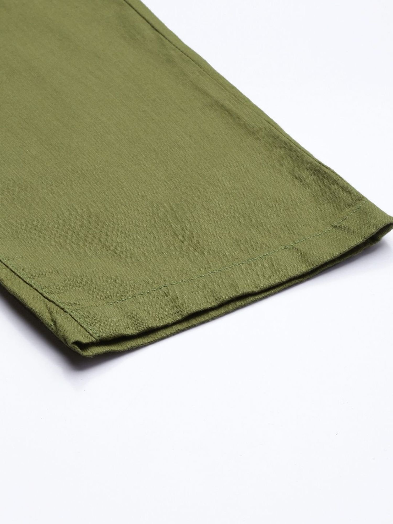 Men Slim Fit Mid Rise Linen Trousers