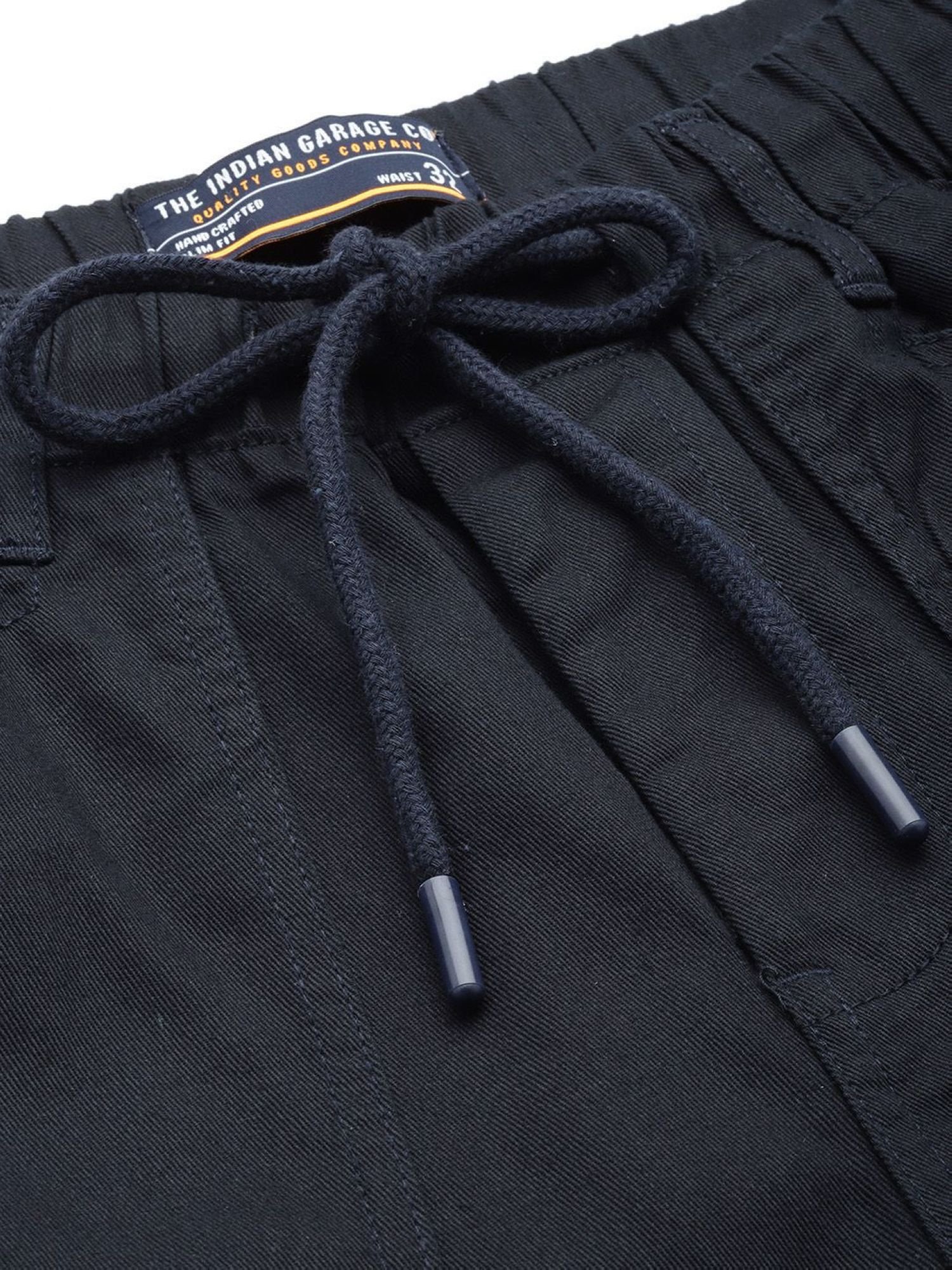 Men Slim Fit Mid Rise Elasticated Trousers